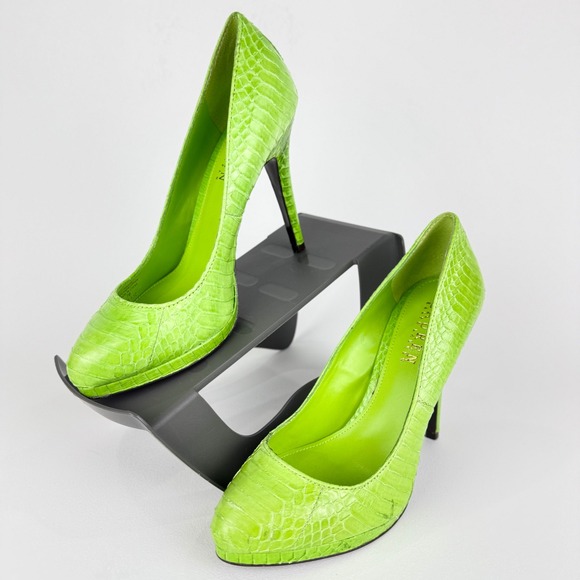 Lauren Ralph Lauren Kailee Green Size 7 Snakeskin Pointed Toe Stiletto Heel - Picture 12 of 12